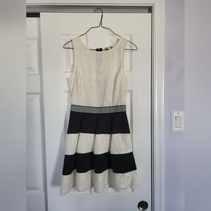 Classy Black and White Youth Dress (size: m)